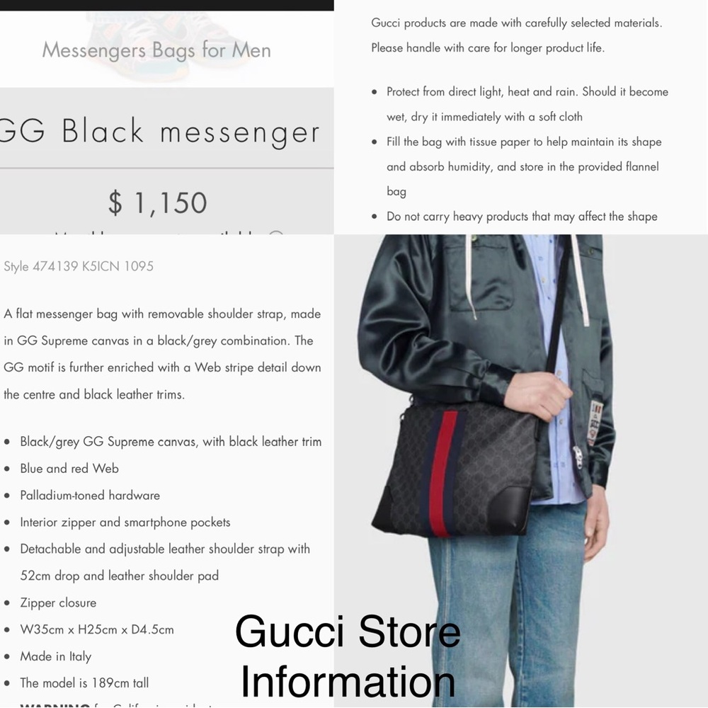 Gucci Messenger Bag, Unisex, LIKE NEW, GG Messenger black Bag with Strap, NICE💯 - Picture 16 of 16
